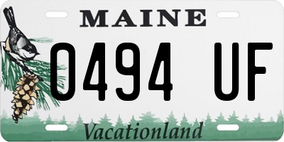 ME license plate 0494UF