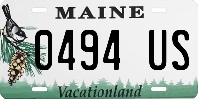 ME license plate 0494US