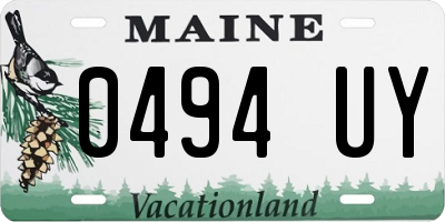 ME license plate 0494UY