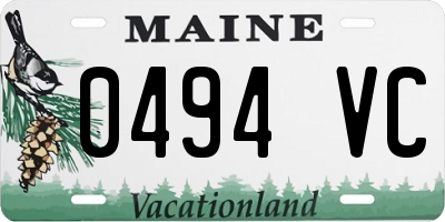 ME license plate 0494VC