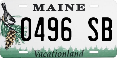 ME license plate 0496SB