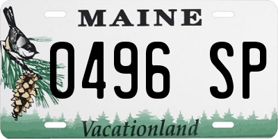 ME license plate 0496SP