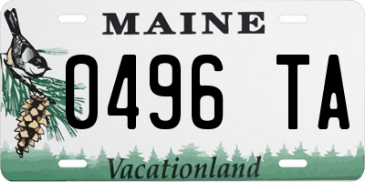 ME license plate 0496TA