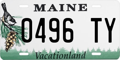 ME license plate 0496TY
