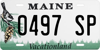 ME license plate 0497SP