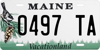 ME license plate 0497TA