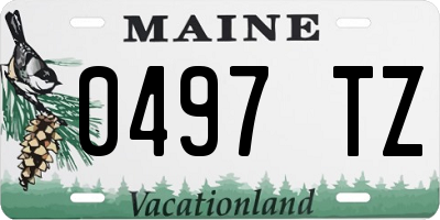 ME license plate 0497TZ