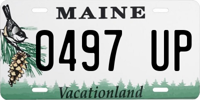 ME license plate 0497UP