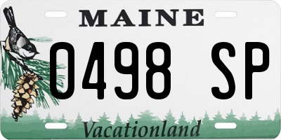 ME license plate 0498SP