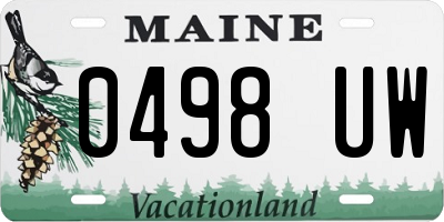 ME license plate 0498UW