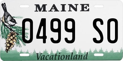 ME license plate 0499SO