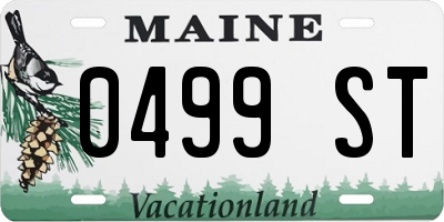 ME license plate 0499ST