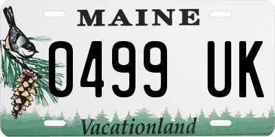 ME license plate 0499UK