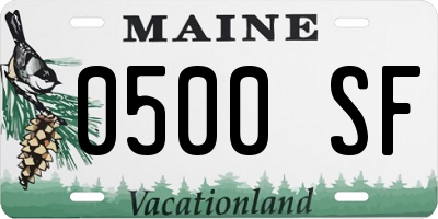 ME license plate 0500SF