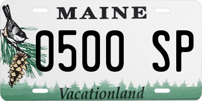 ME license plate 0500SP