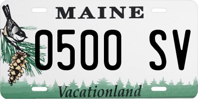 ME license plate 0500SV