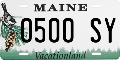 ME license plate 0500SY
