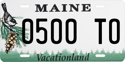 ME license plate 0500TO