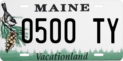 ME license plate 0500TY