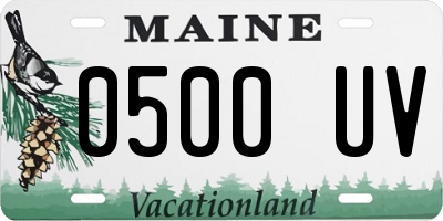 ME license plate 0500UV