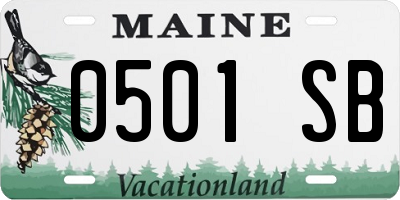 ME license plate 0501SB