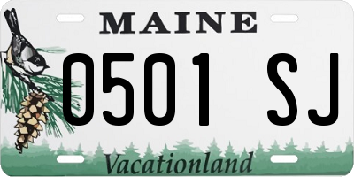 ME license plate 0501SJ