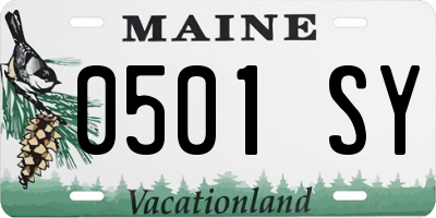 ME license plate 0501SY