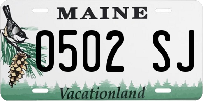 ME license plate 0502SJ