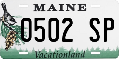 ME license plate 0502SP