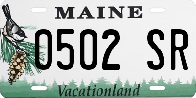 ME license plate 0502SR