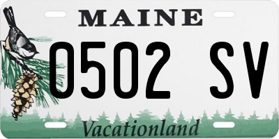 ME license plate 0502SV