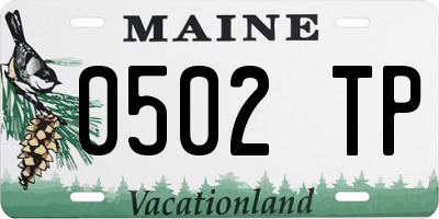 ME license plate 0502TP