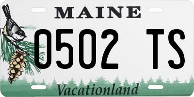 ME license plate 0502TS
