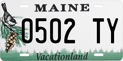 ME license plate 0502TY