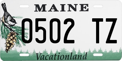 ME license plate 0502TZ