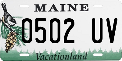ME license plate 0502UV