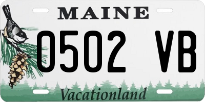 ME license plate 0502VB