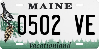 ME license plate 0502VE