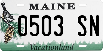 ME license plate 0503SN