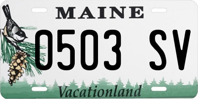 ME license plate 0503SV