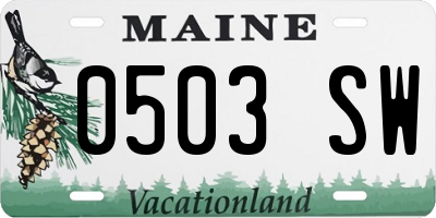 ME license plate 0503SW