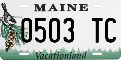 ME license plate 0503TC