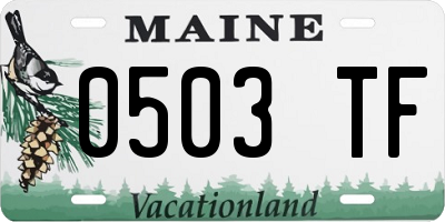 ME license plate 0503TF