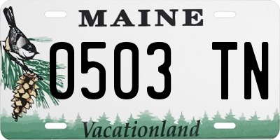 ME license plate 0503TN