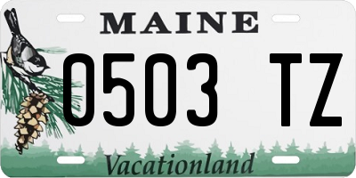 ME license plate 0503TZ