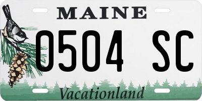 ME license plate 0504SC