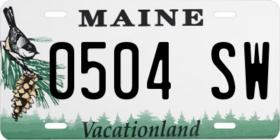 ME license plate 0504SW