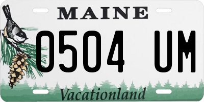 ME license plate 0504UM