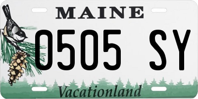 ME license plate 0505SY