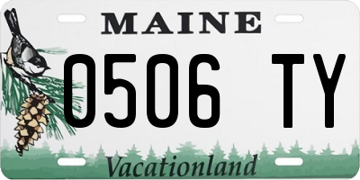 ME license plate 0506TY
